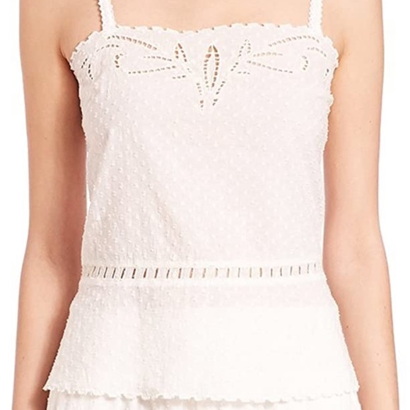 THE KOOPLES Broderie Anglaise Embroidered Tank Top - Picture 1 of 6